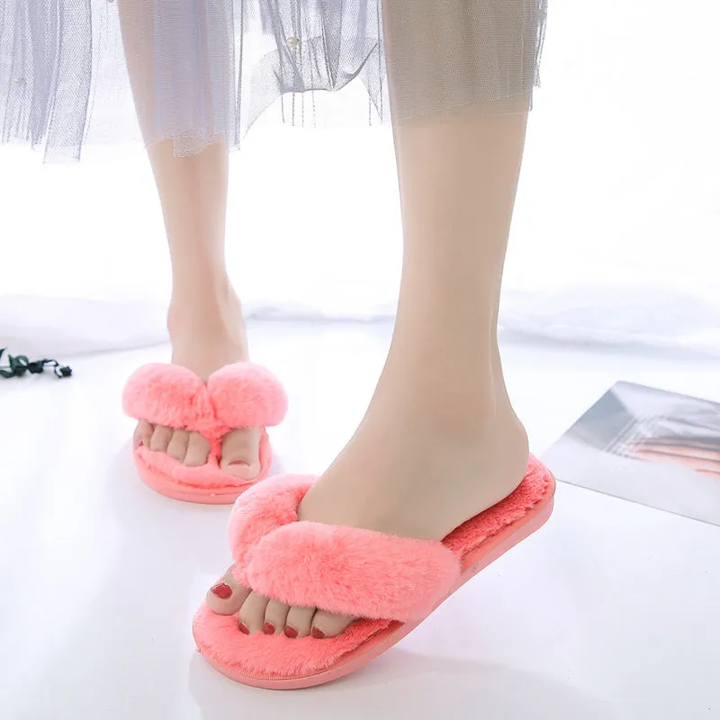 Flip-Flops Warm And Antiskid Wholesale Shoes Comfortable Plush Slippers