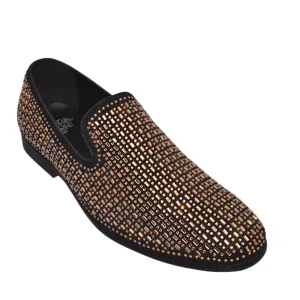 Gold Prom Loafers | Men's Sparkle Dress Shoes