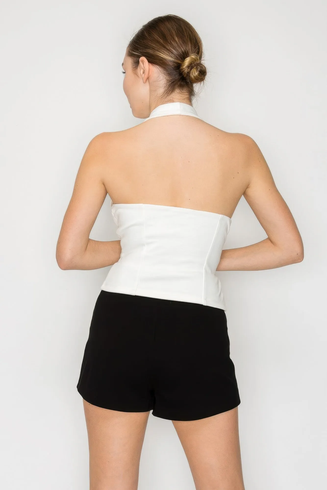 Halter Neck Buckled Open-back Top