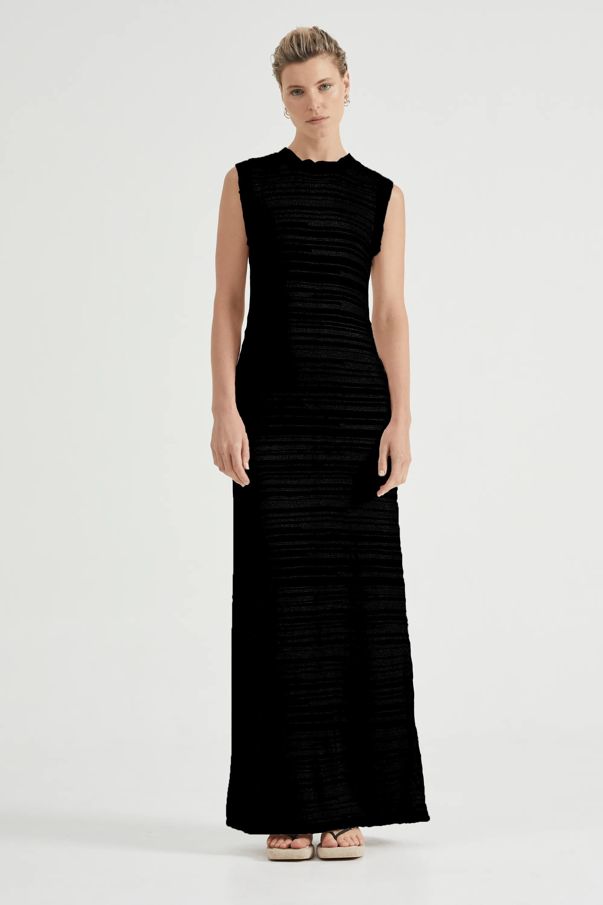 HAZE KNIT MAXI TANK DRESS | BLACK