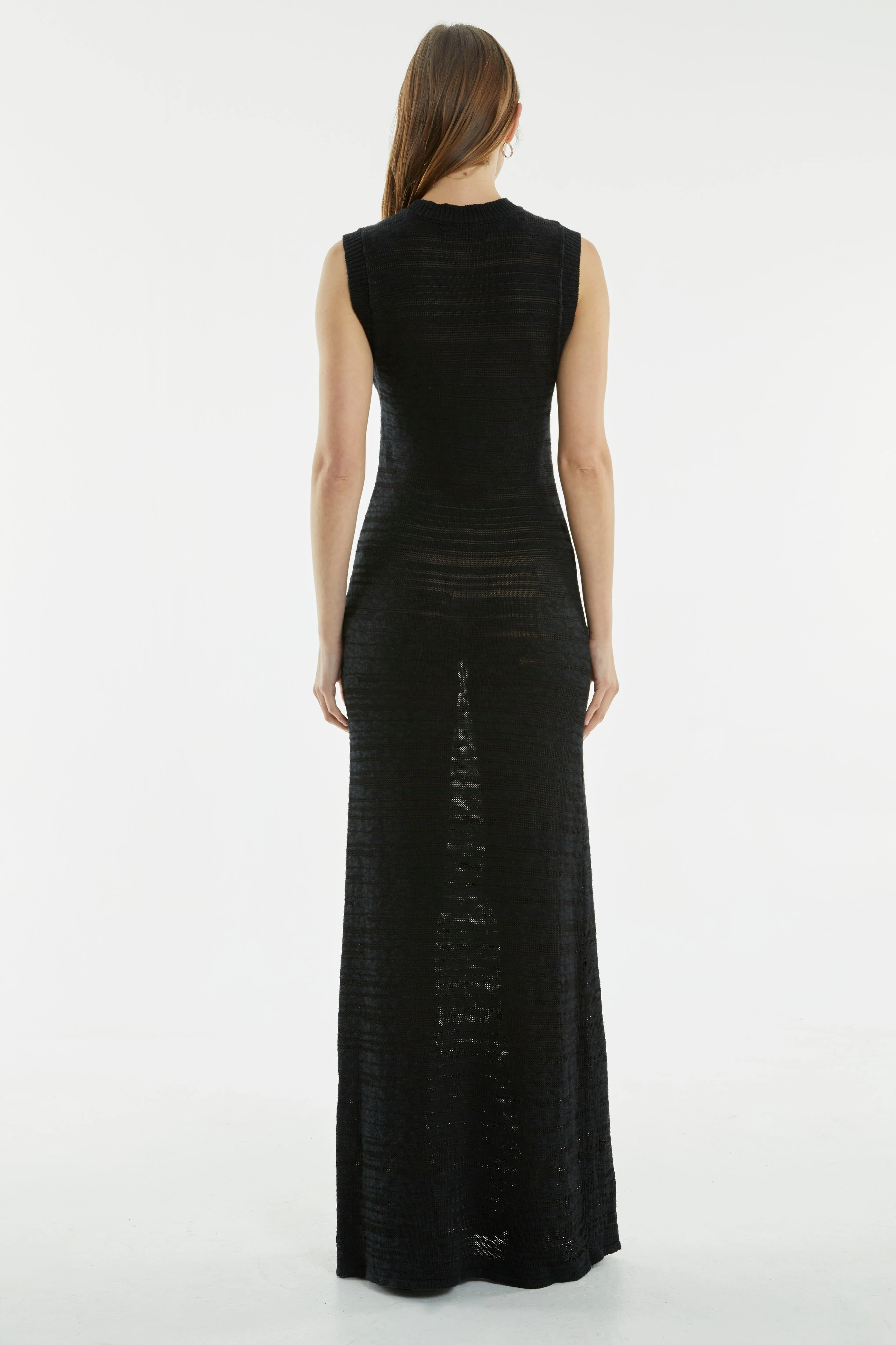 HAZE KNIT MAXI TANK DRESS | BLACK