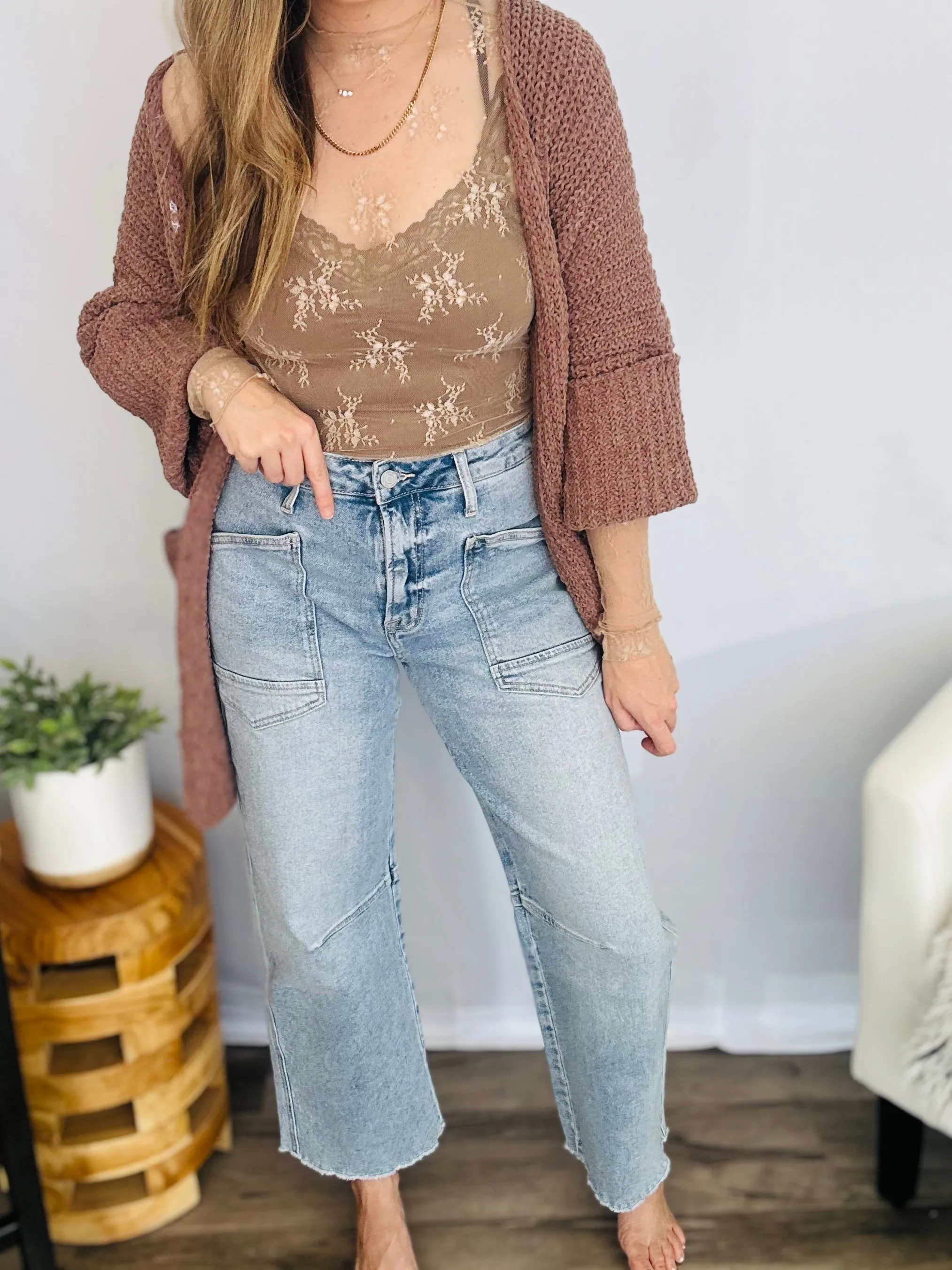 High Rise Barrel Jeans