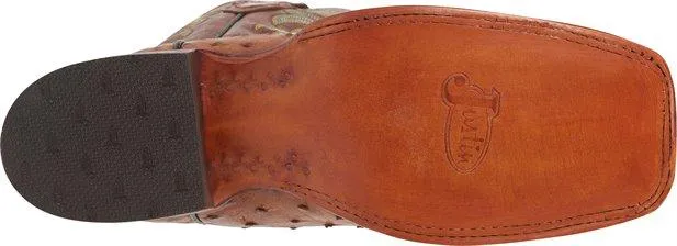 Justin Men's Exotic Truman Cognac Full Quill Ostrich Cowboy Boots 8516