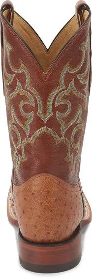 Justin Men's Exotic Truman Cognac Full Quill Ostrich Cowboy Boots 8516