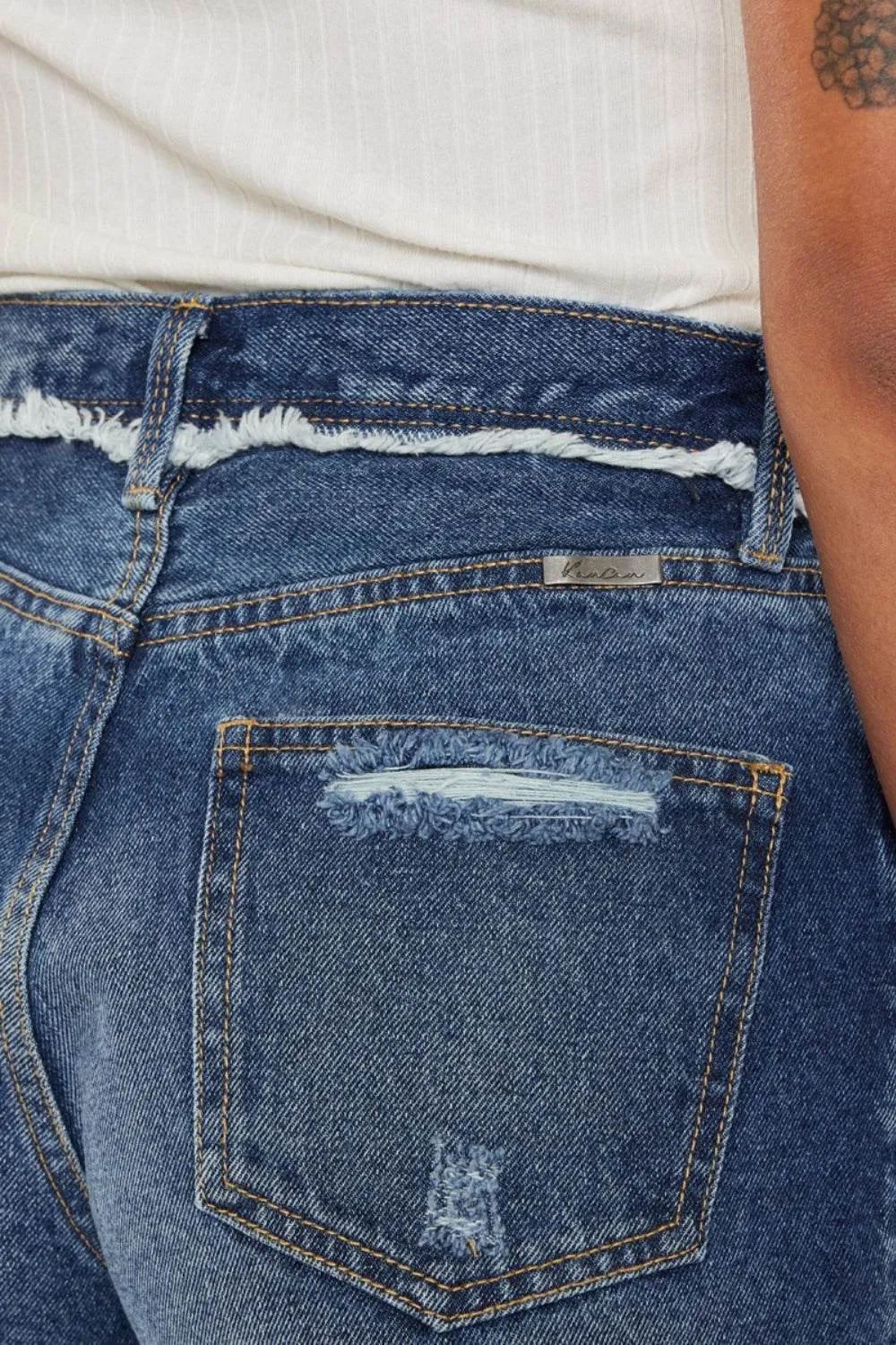 Kan Can USA Distressed Button Fly Denim Shorts Style #:KC7942D