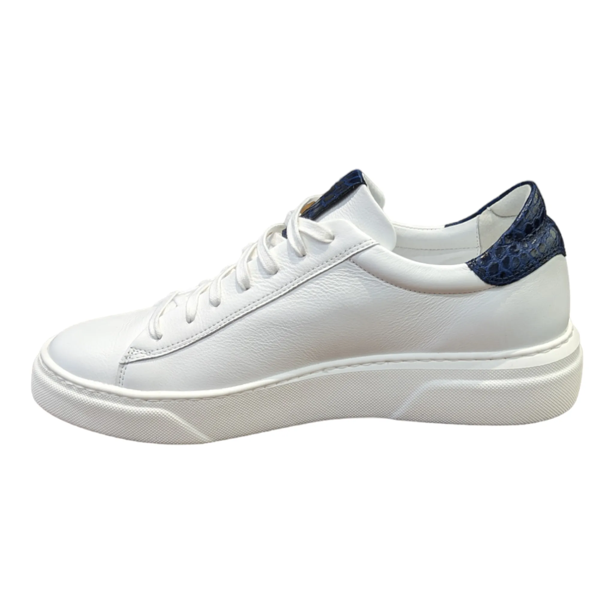 Lacuzzo Italian Leather Smart Trainers White