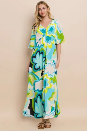 Laurel Floral Printed Slit Maxi Dress