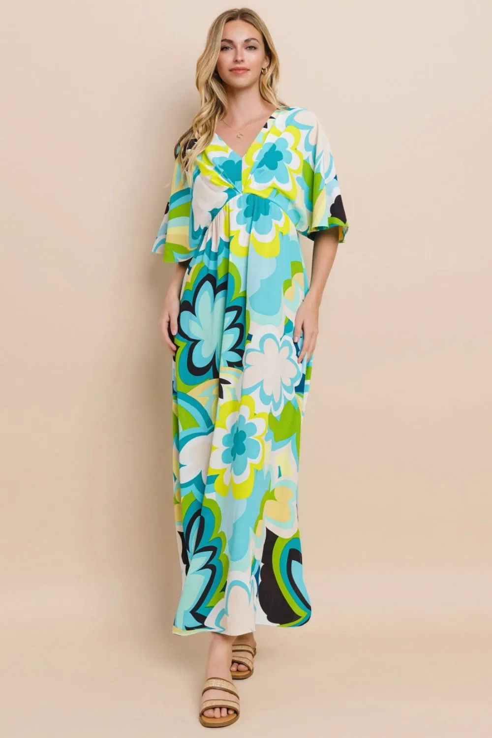 Laurel Floral Printed Slit Maxi Dress