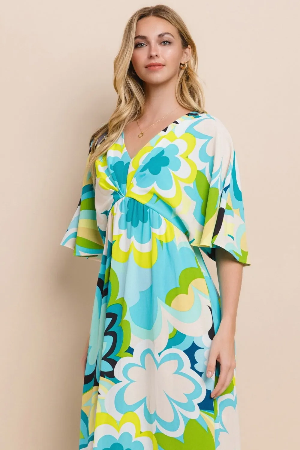 Laurel Floral Printed Slit Maxi Dress