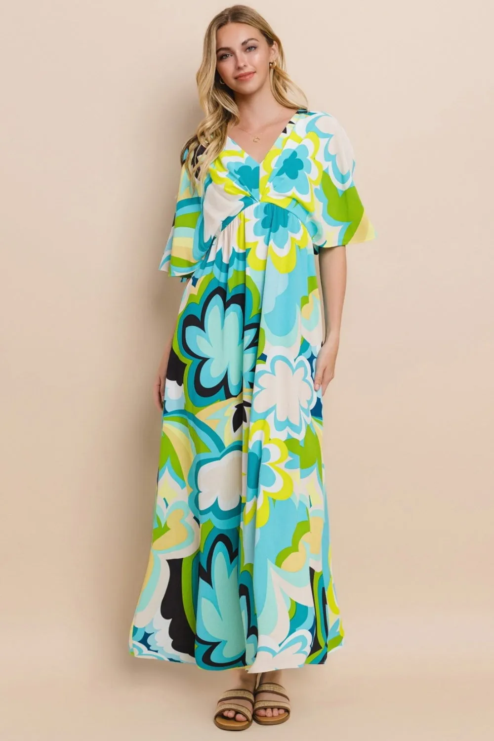 Laurel Floral Printed Slit Maxi Dress