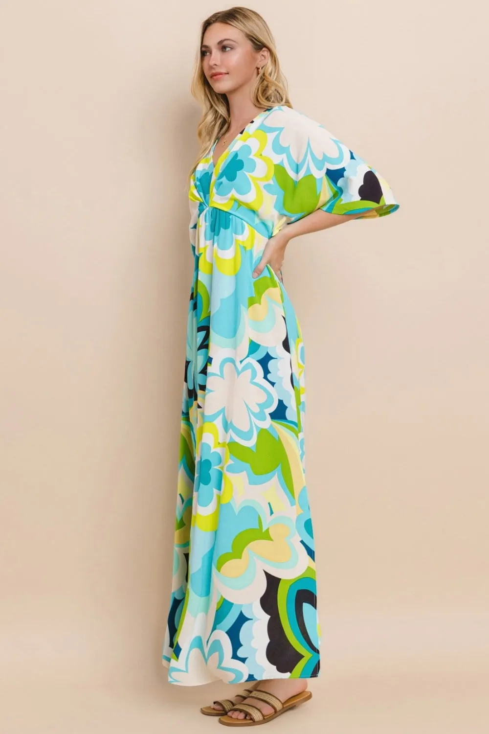 Laurel Floral Printed Slit Maxi Dress