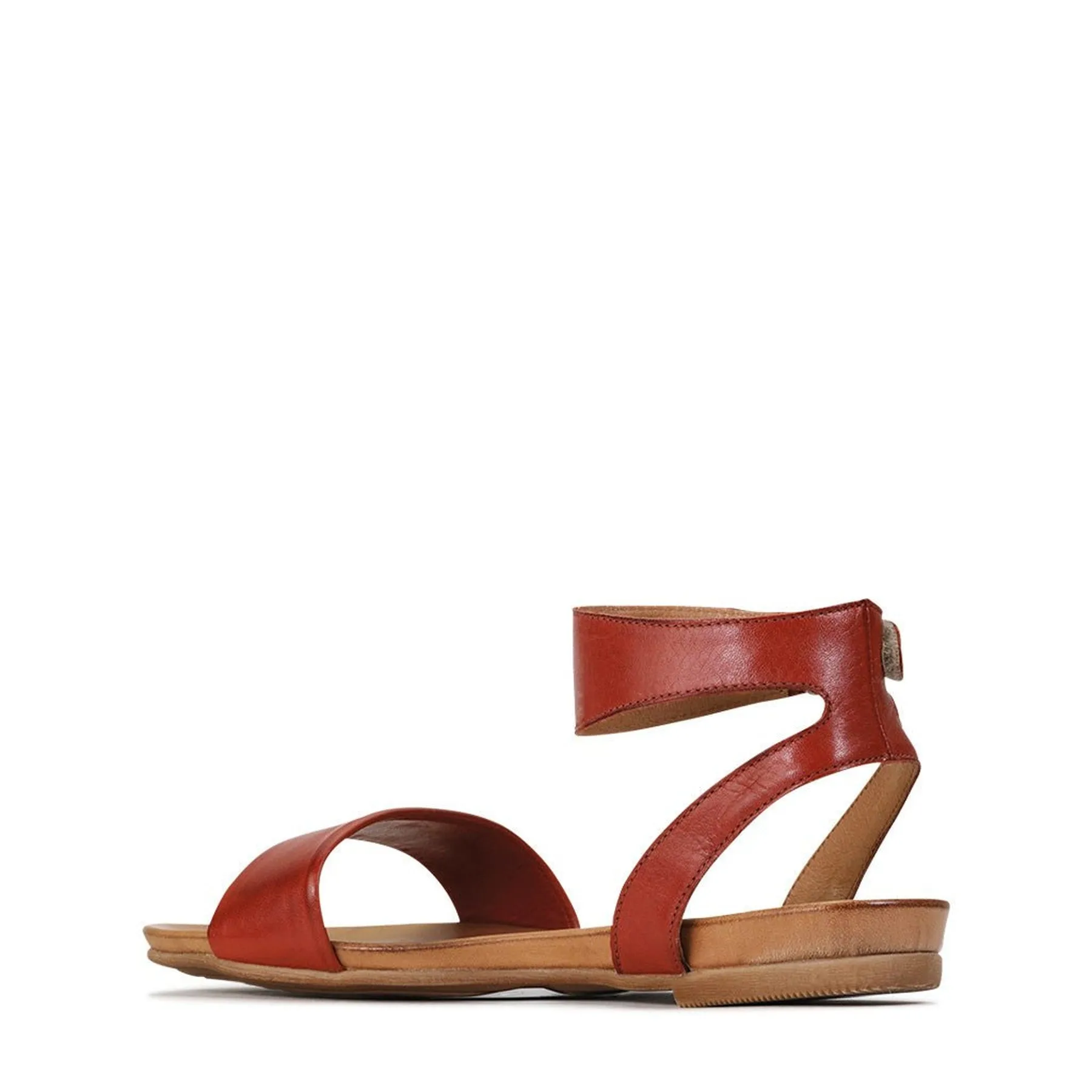LAUREN LEATHER ANKLE STRAP SANDALS