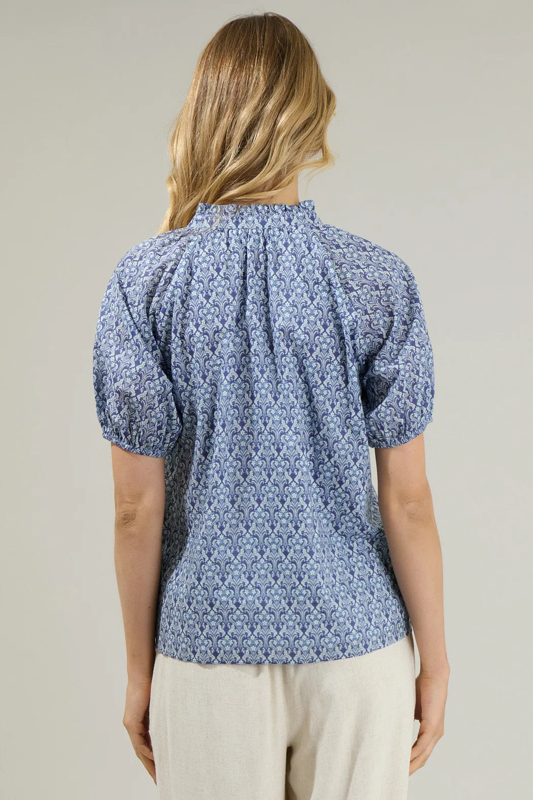 Lena Floral Split Neck Top