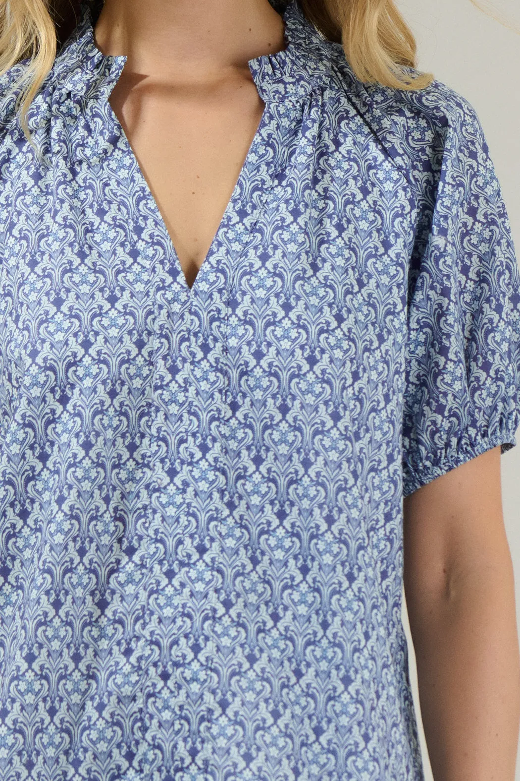 Lena Floral Split Neck Top