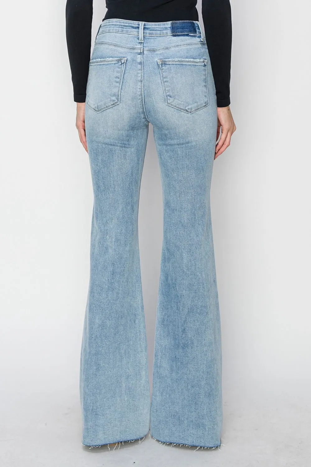 Lily High Rise Raw Cut Hem Bootcut Jeans