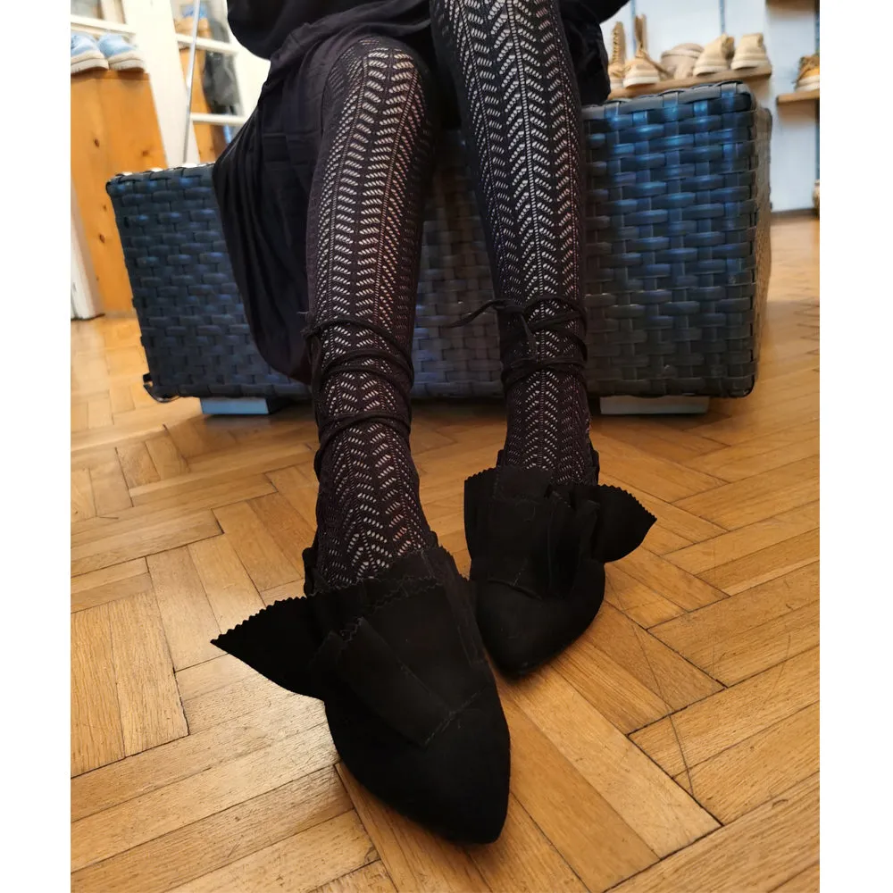 Lullaby black suede ballerinas
