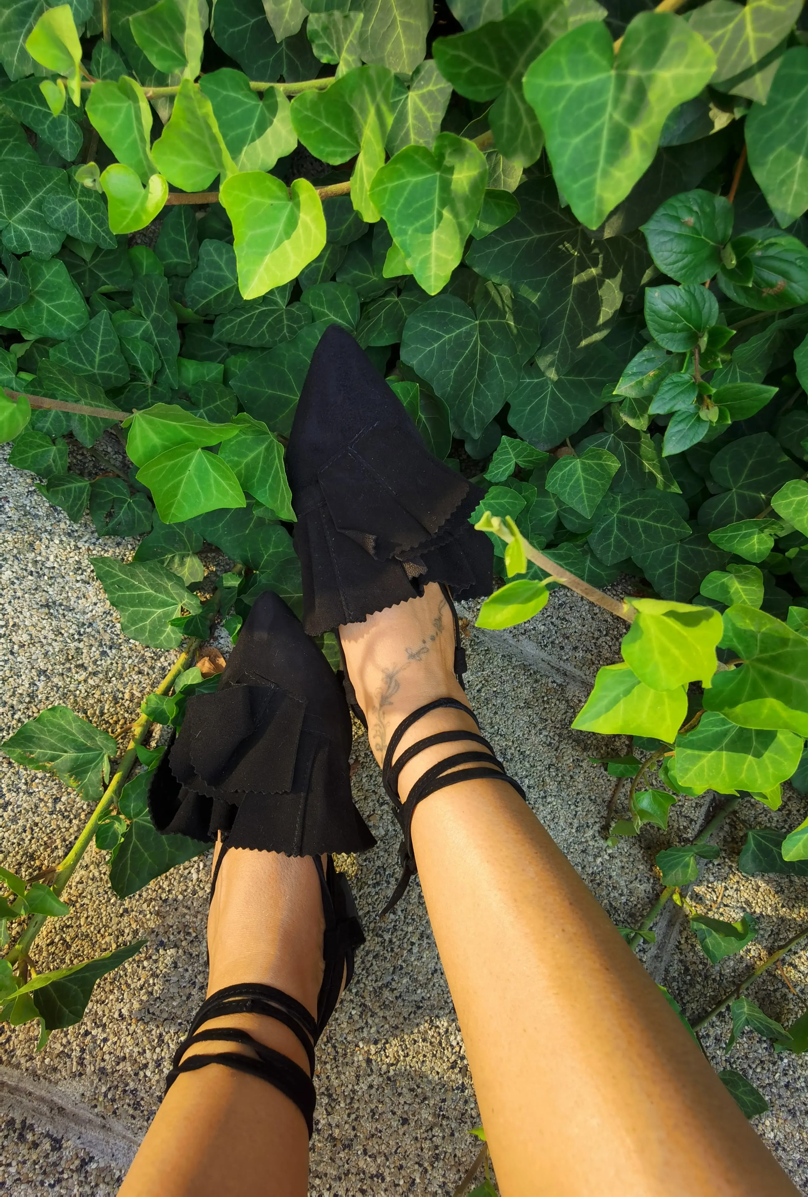 Lullaby black suede ballerinas
