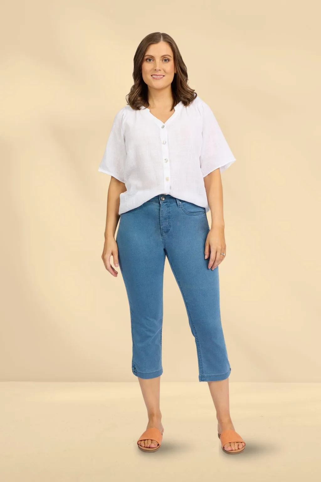 Macjays Ryder Crop Pants Chambray