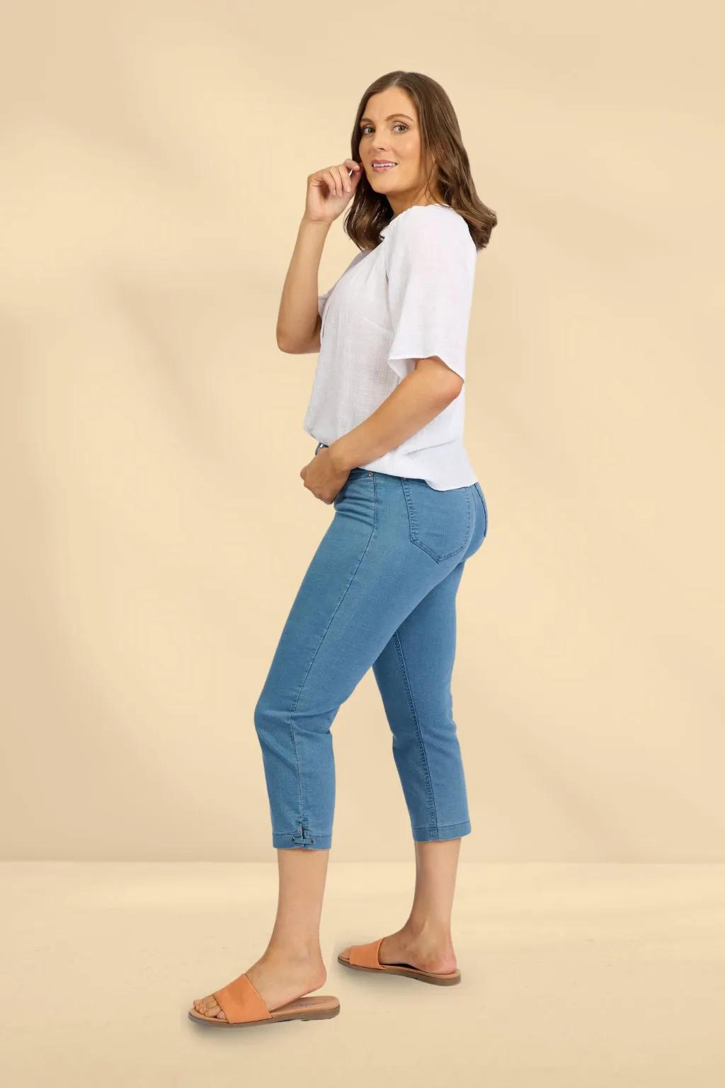 Macjays Ryder Crop Pants Chambray
