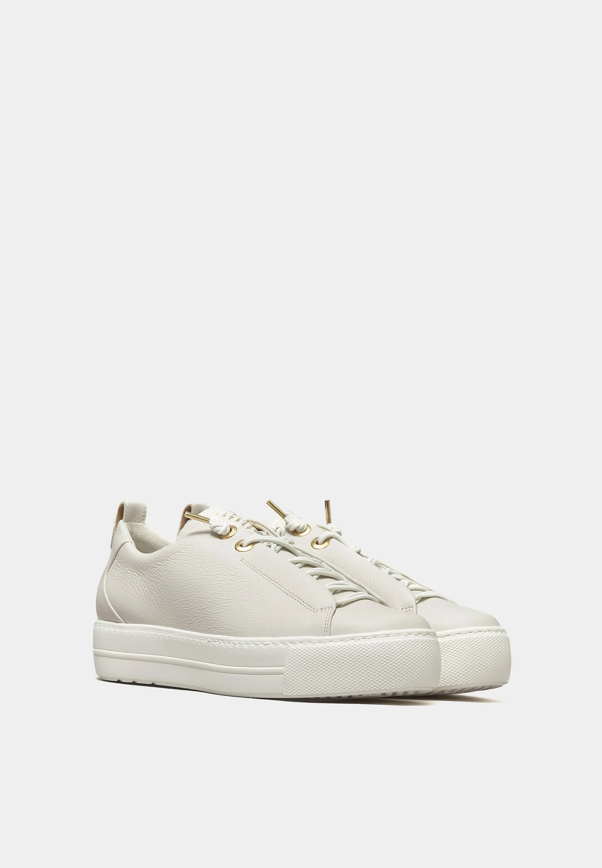 Maincalf 5017 Trainers Ivory & Gold Leather