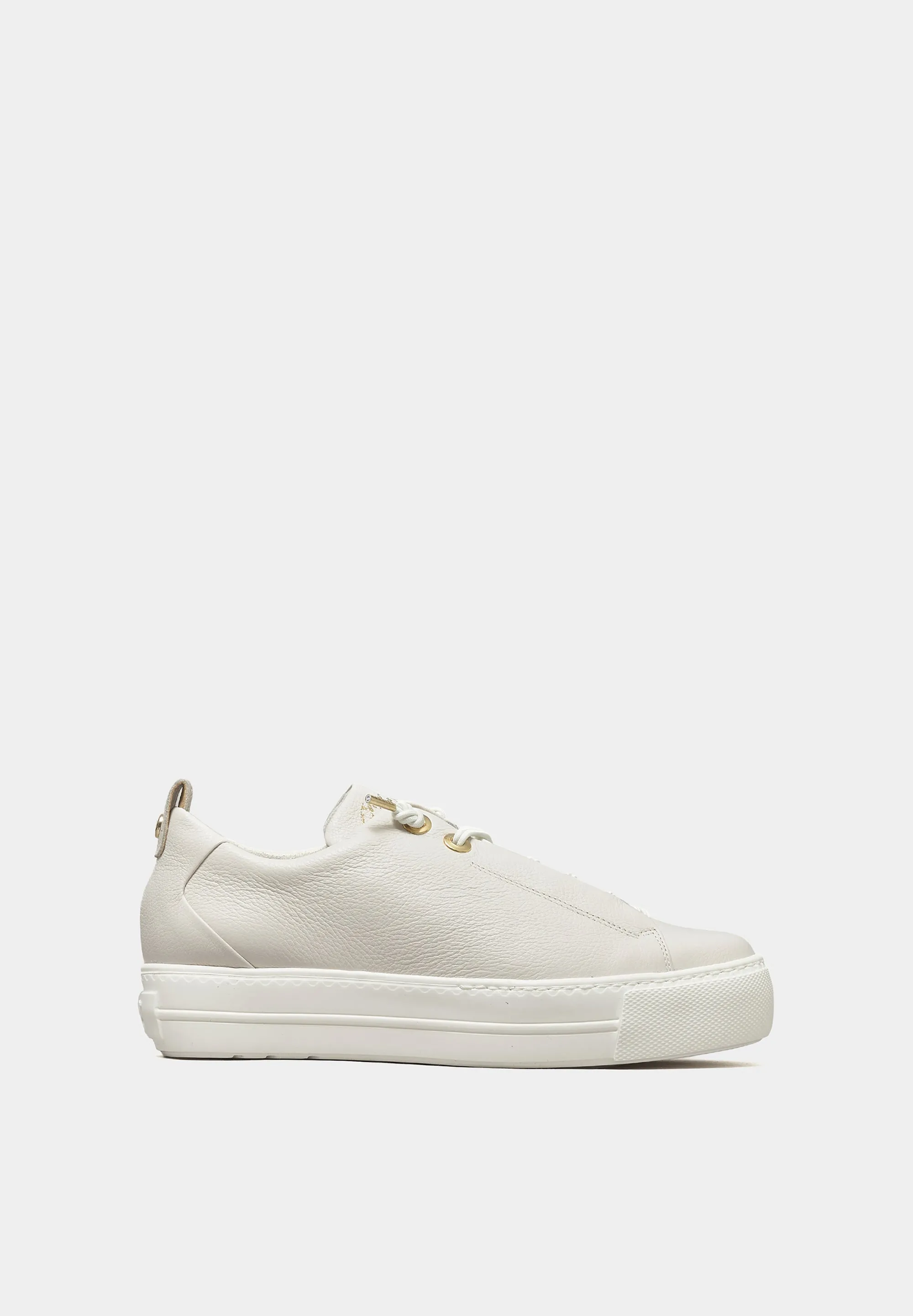 Maincalf 5017 Trainers Ivory & Gold Leather