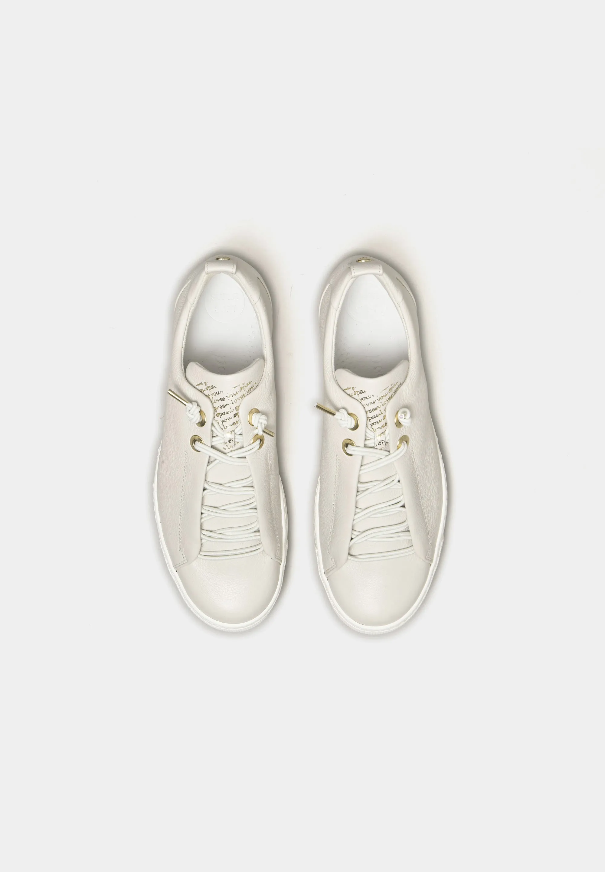 Maincalf 5017 Trainers Ivory & Gold Leather