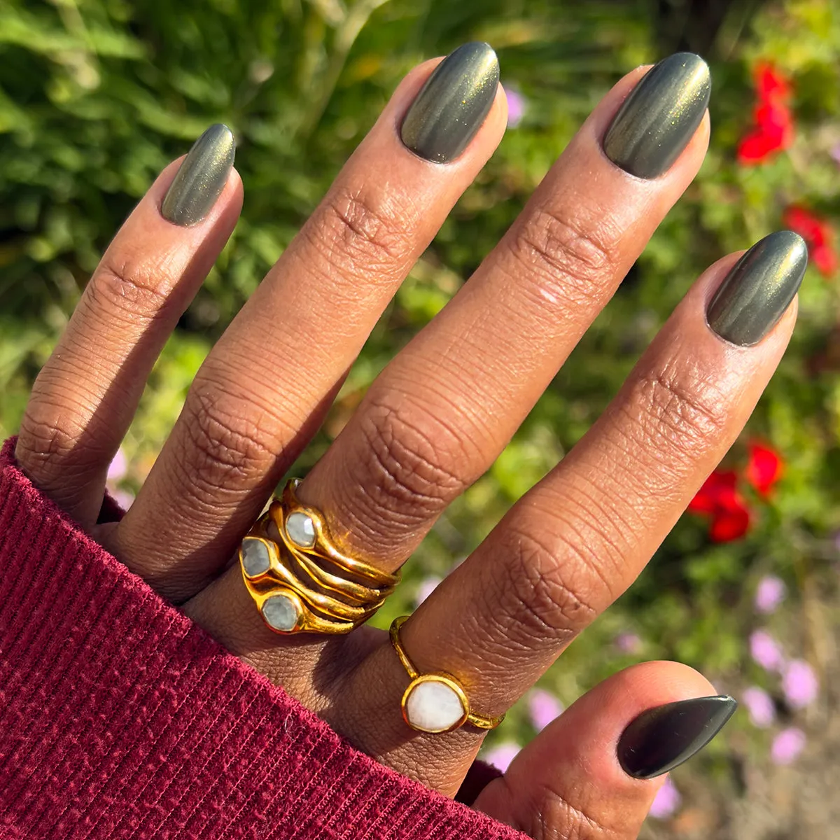 Martini Chrome - Press-On | Medium | Oval