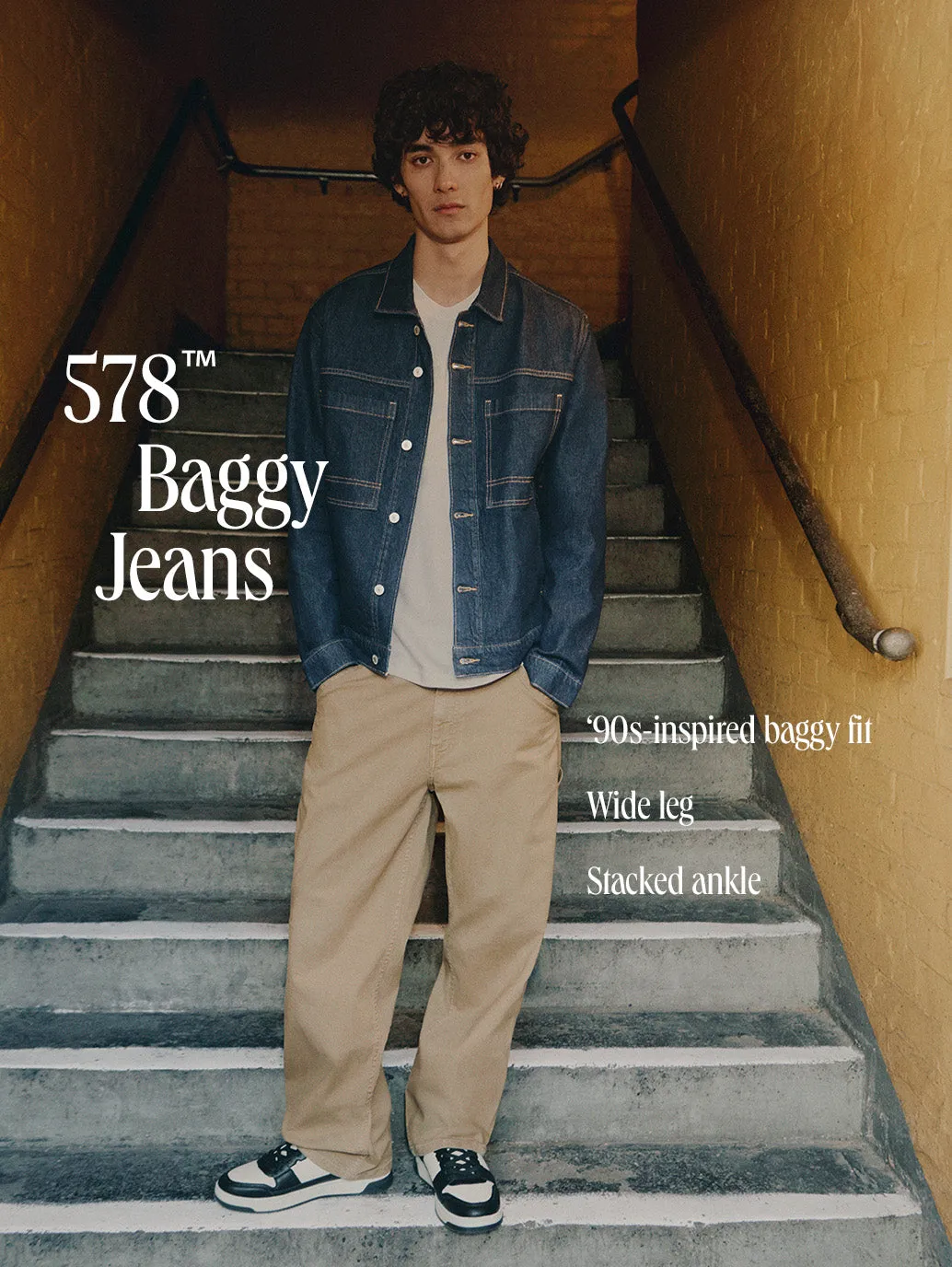 Men's 578 Light Blue Loose Fit Mid Rise Jeans