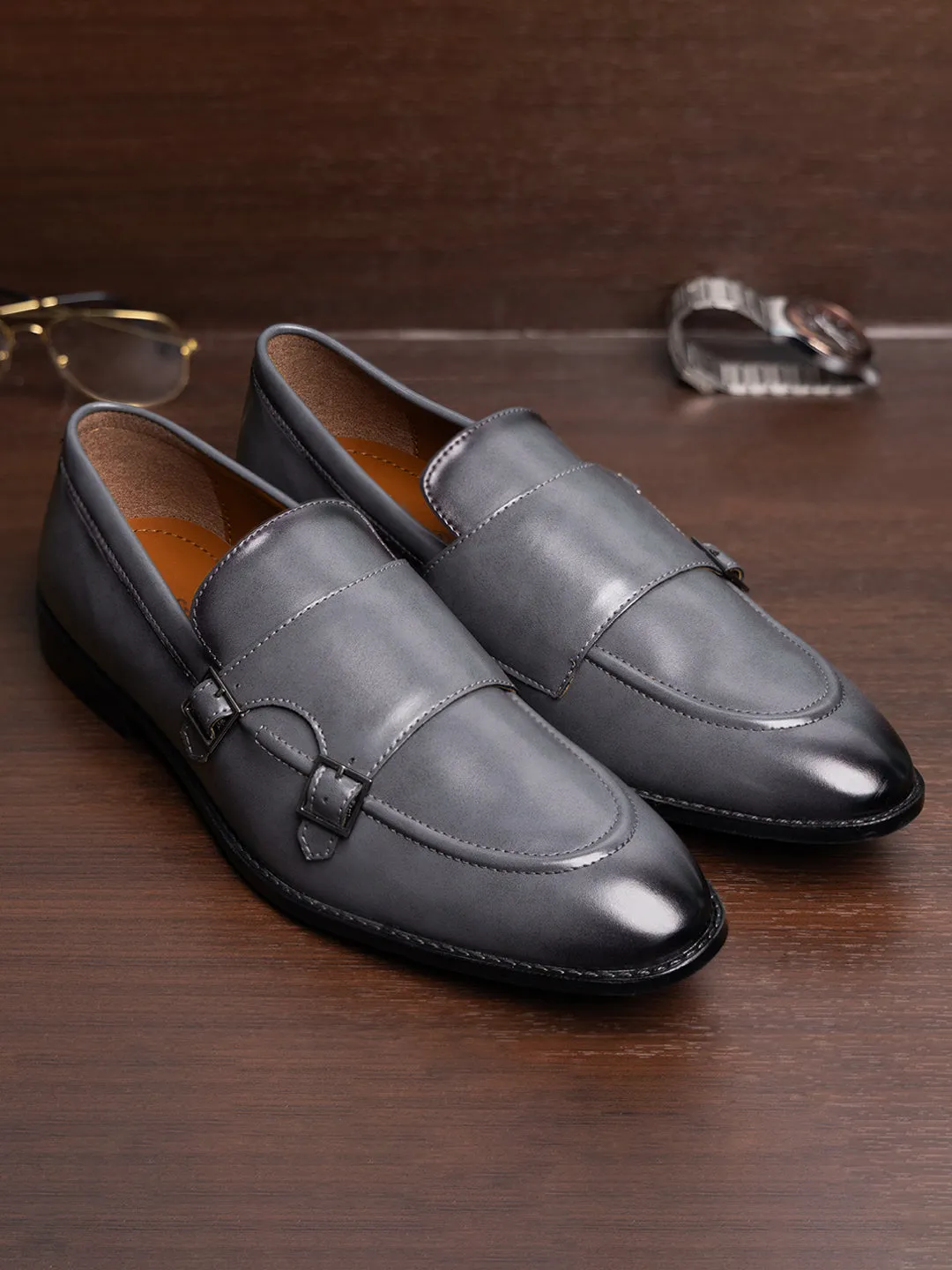 Men's Ash Grey Slipon Style Comfortable Monks