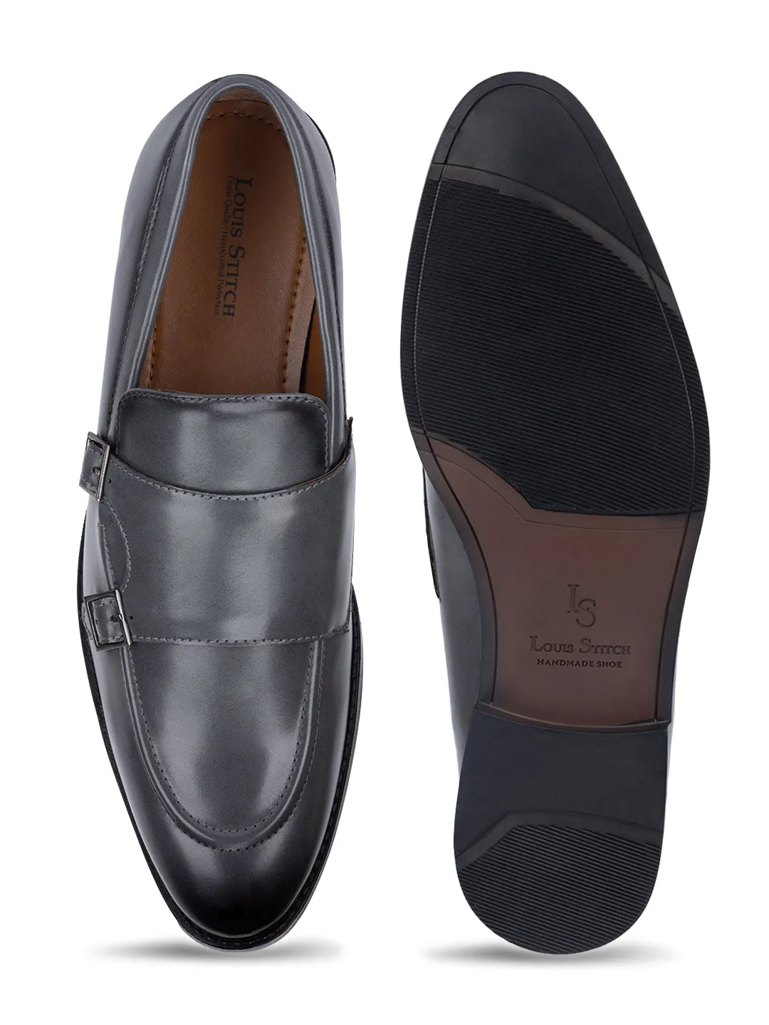 Men's Ash Grey Slipon Style Comfortable Monks