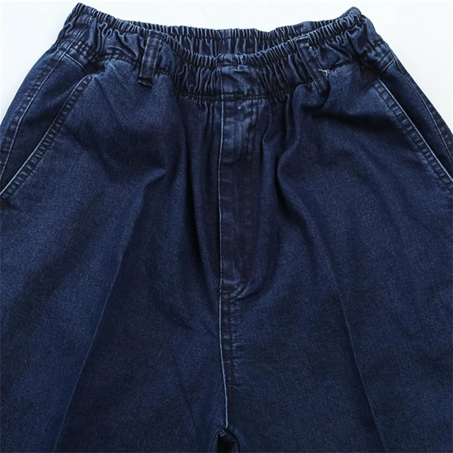 Men's Casual Straight Wide Leg Jeans Slim Fit Classic Elastic Waist Stretch Denim Pants Stylish Pants for Men