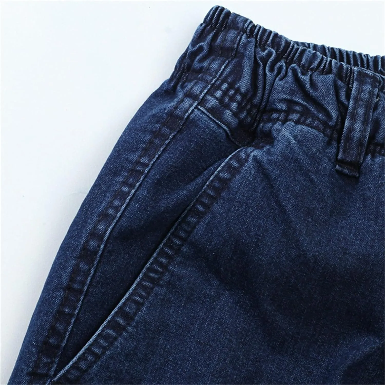 Men's Casual Straight Wide Leg Jeans Slim Fit Classic Elastic Waist Stretch Denim Pants Stylish Pants for Men