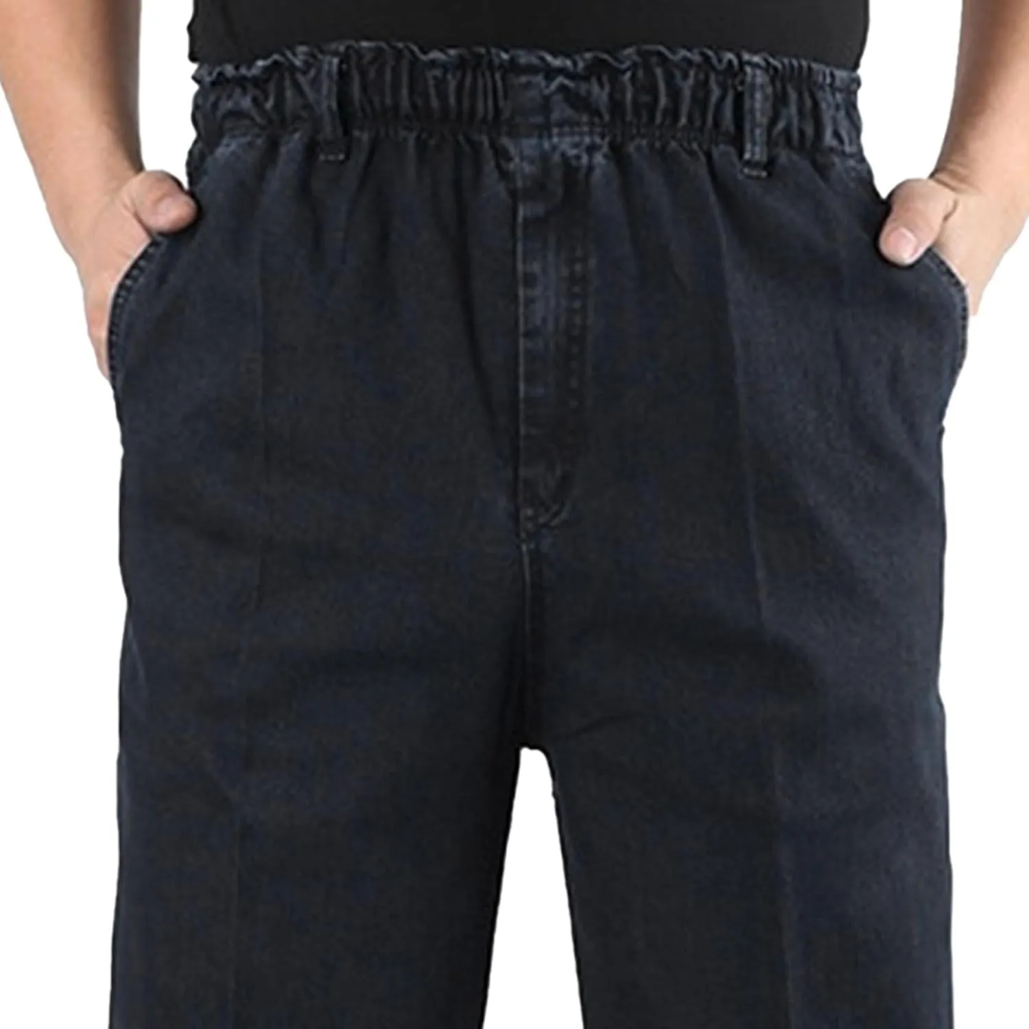 Men's Casual Straight Wide Leg Jeans Slim Fit Classic Elastic Waist Stretch Denim Pants Stylish Pants for Men