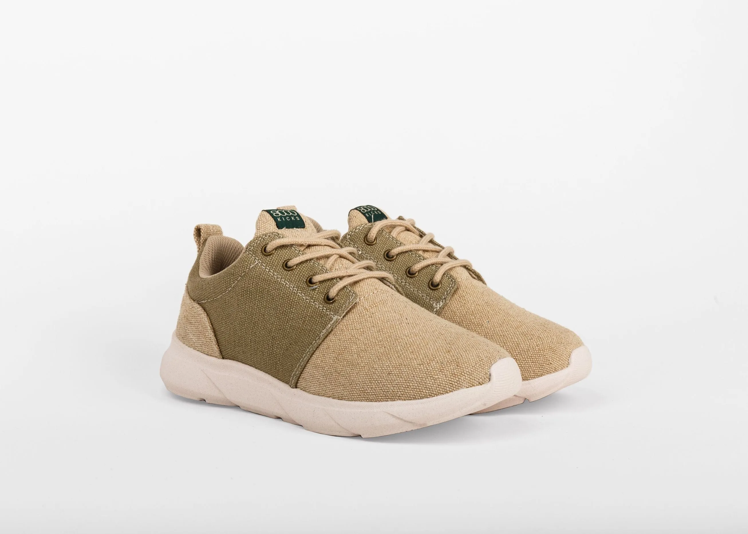 Men's Vegan Hemp Sneakers | Beige & Green