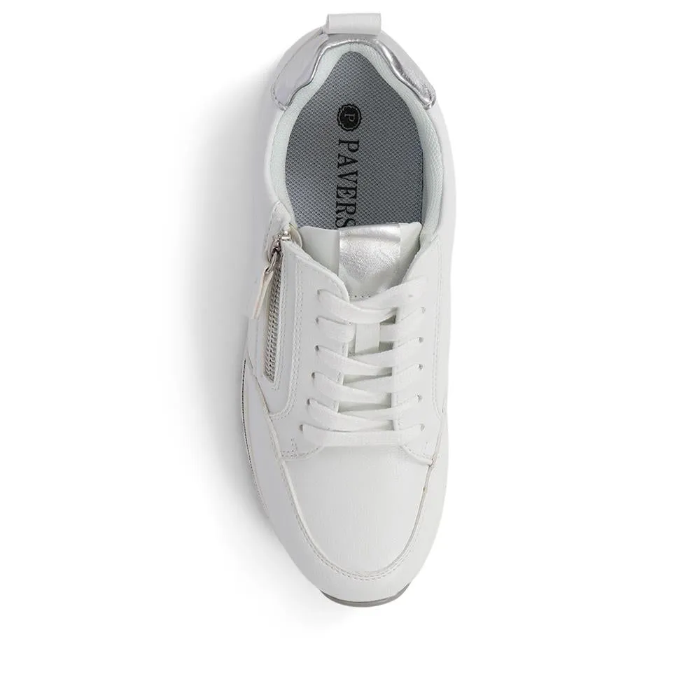 Metallic Accent Lace-Up Trainers - WBINS39019 / 324 931