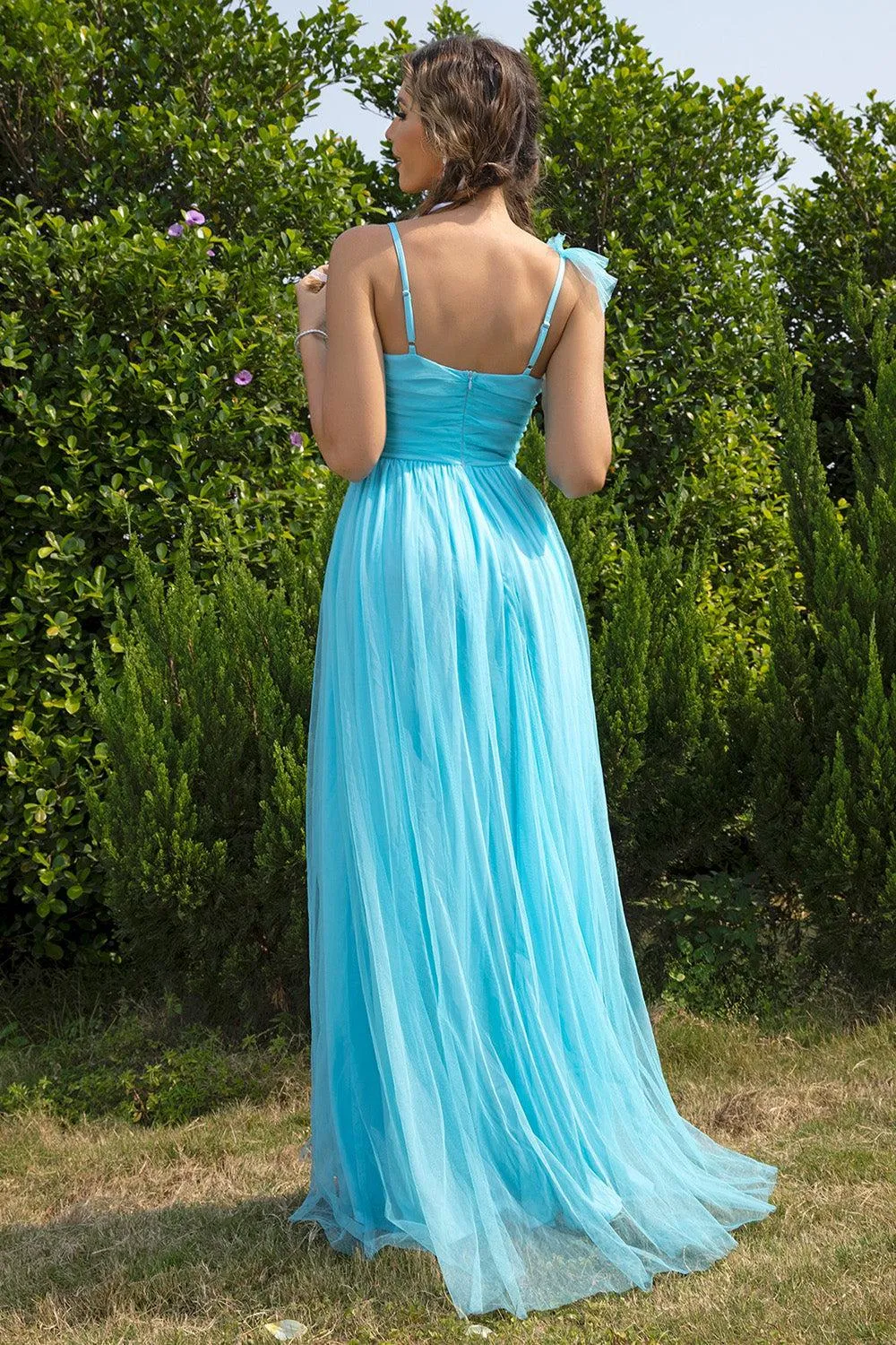 Milady Sleeveless Slit Mesh Maxi Dress
