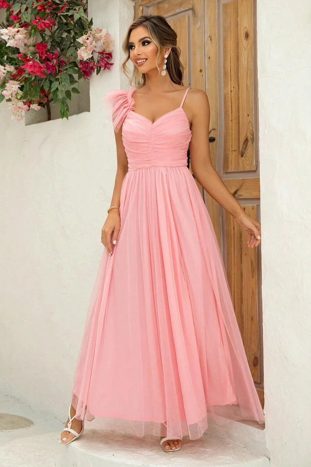 Milady Sleeveless Slit Mesh Maxi Dress