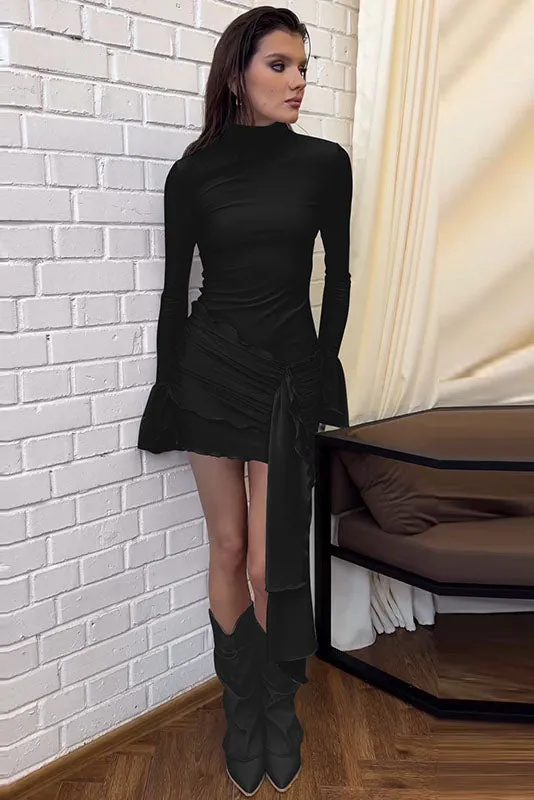Minimalist Charm Solid Color Slim Dress