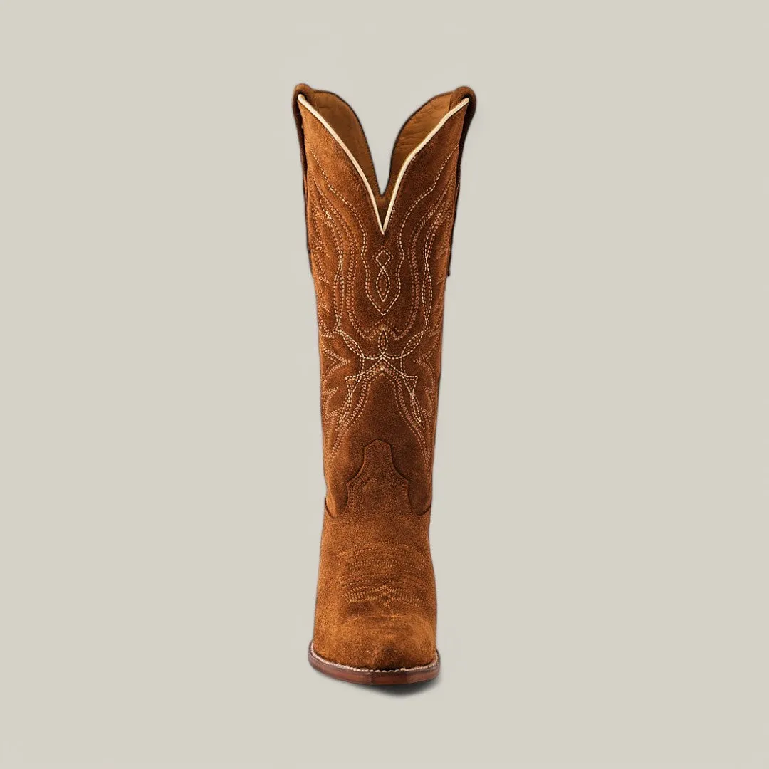 Miranda Suede Caramel Lether Sole - Mid Shaft - Snip Toe