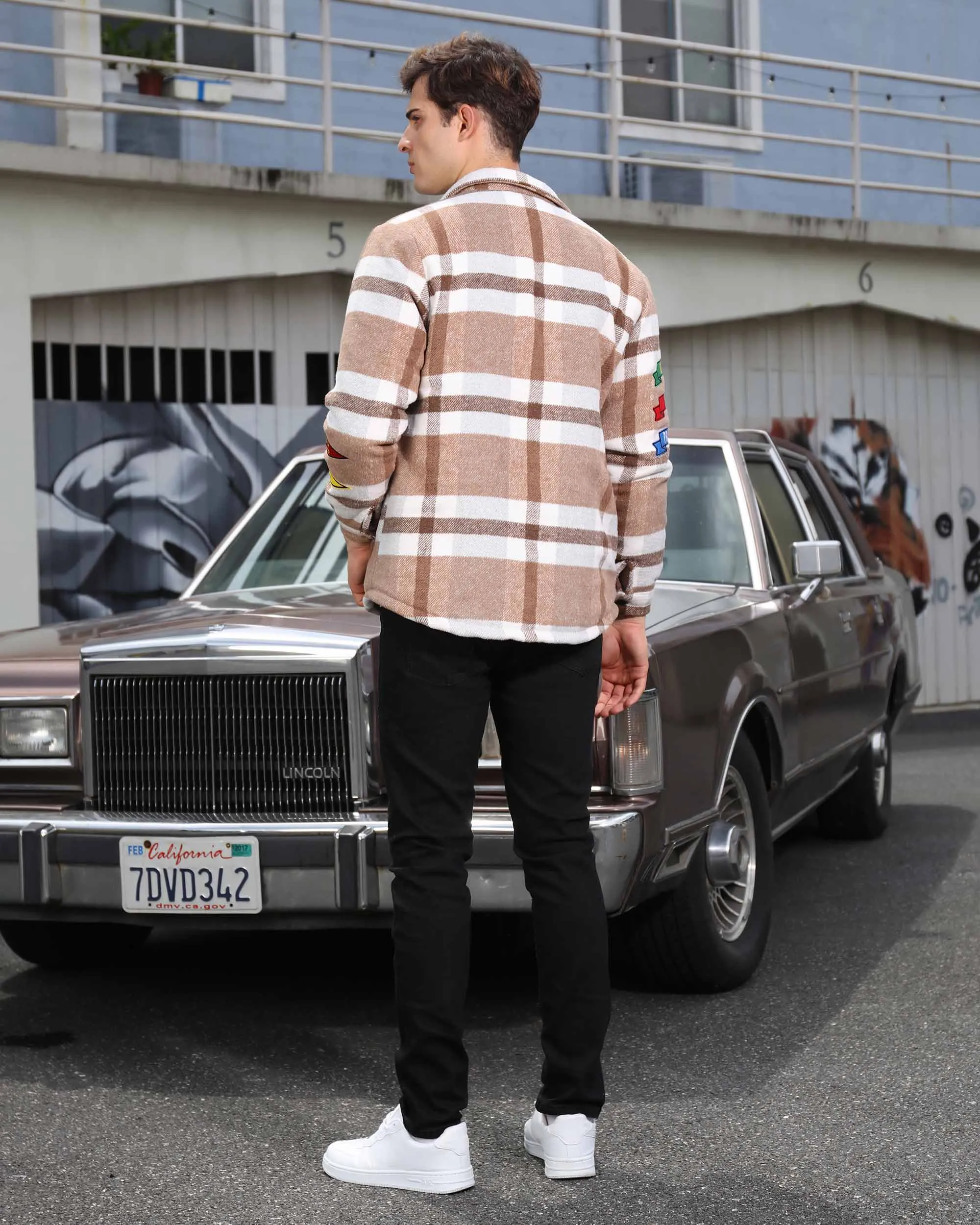 Modern Plaid Moto Jacket - Sleek Design
