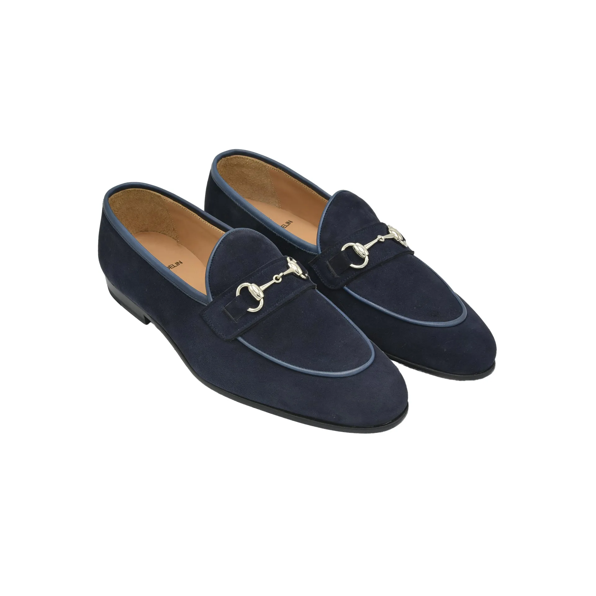 MTO Suede Belgian horsebit loafers - navy