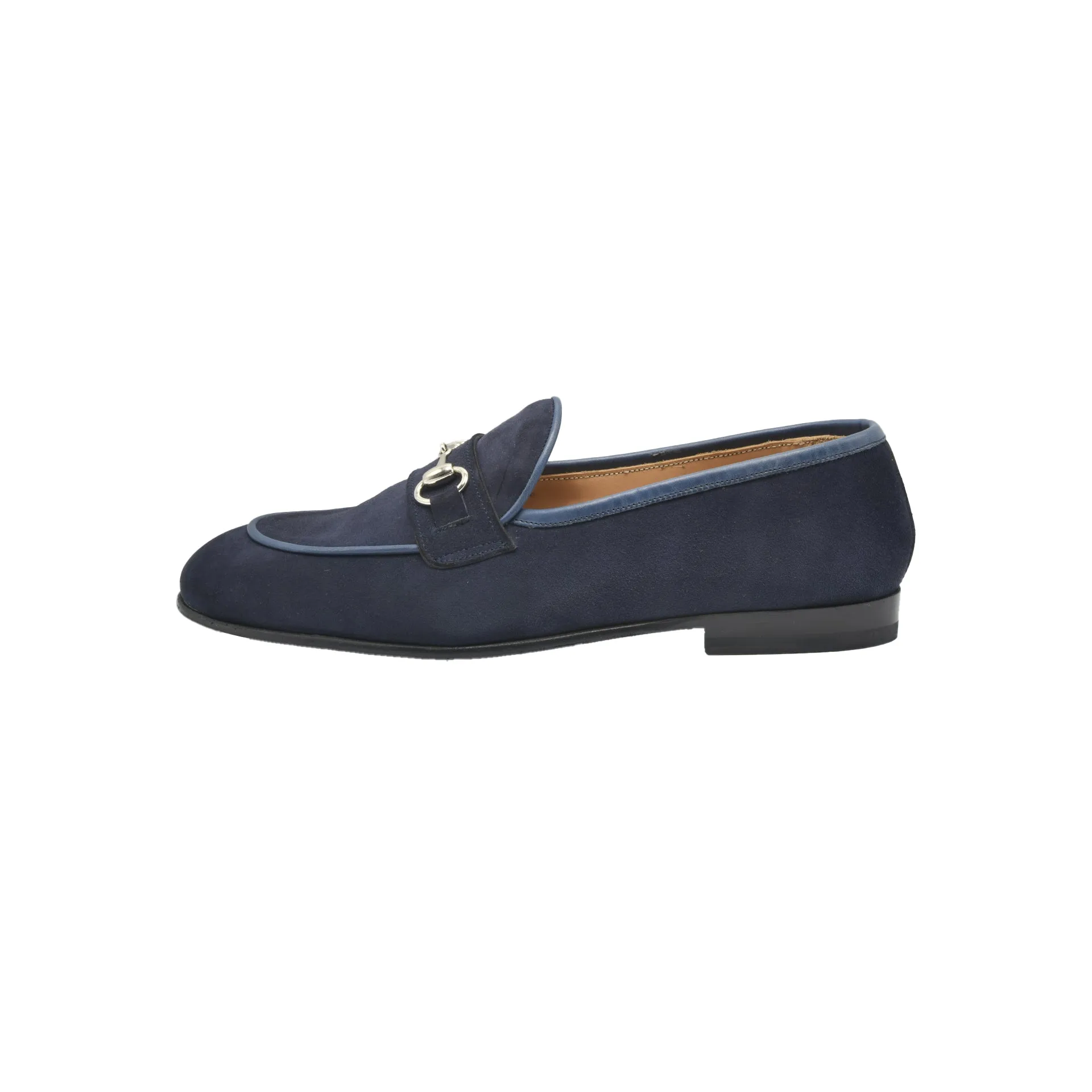 MTO Suede Belgian horsebit loafers - navy