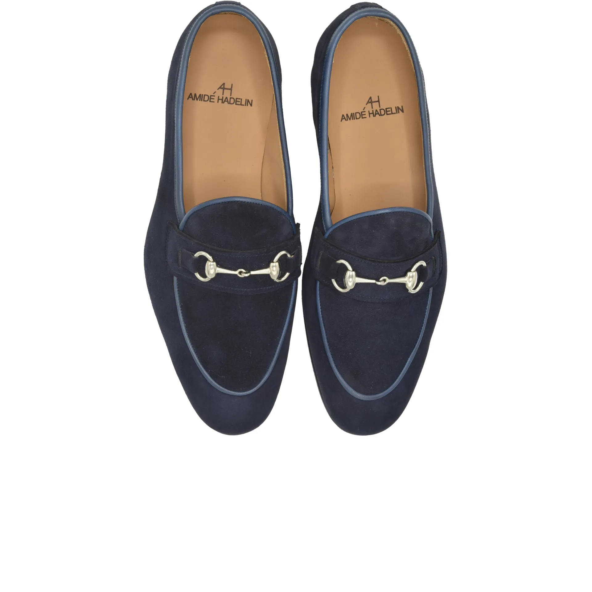 MTO Suede Belgian horsebit loafers - navy