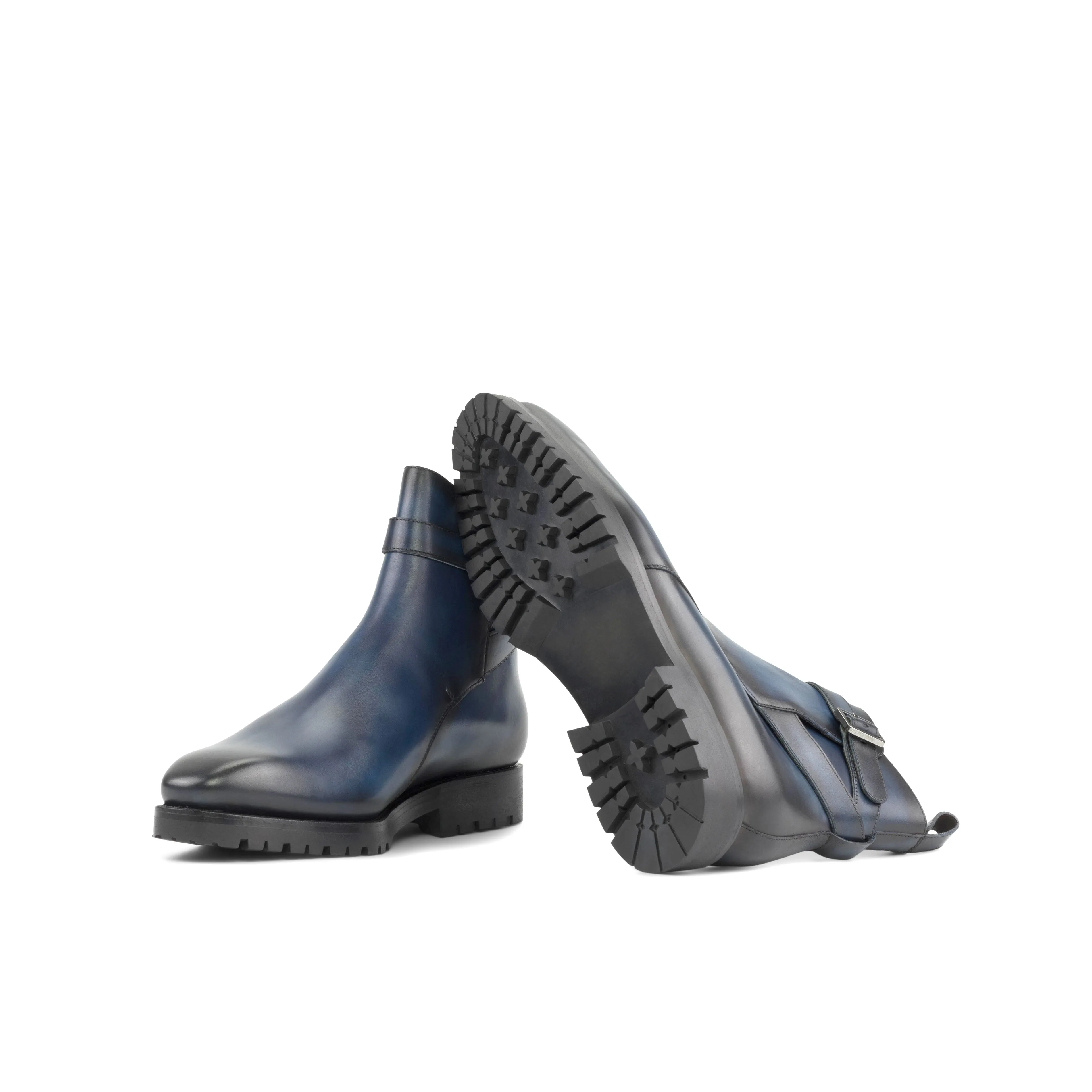 Navy Painted Calf Leather Jodhpur Boot
