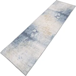 New Bohemian Style Digital Printing Area Rug with Non Slip Grip PVC Backside Anti Skid Area Rug for Kitchen Living Room Bed, Blues Sz 2 Ft X 4 Ft