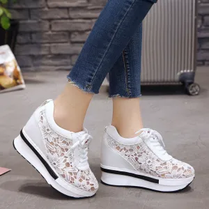 New Lace Breathable Comfortable Casual  Platform Wedge
