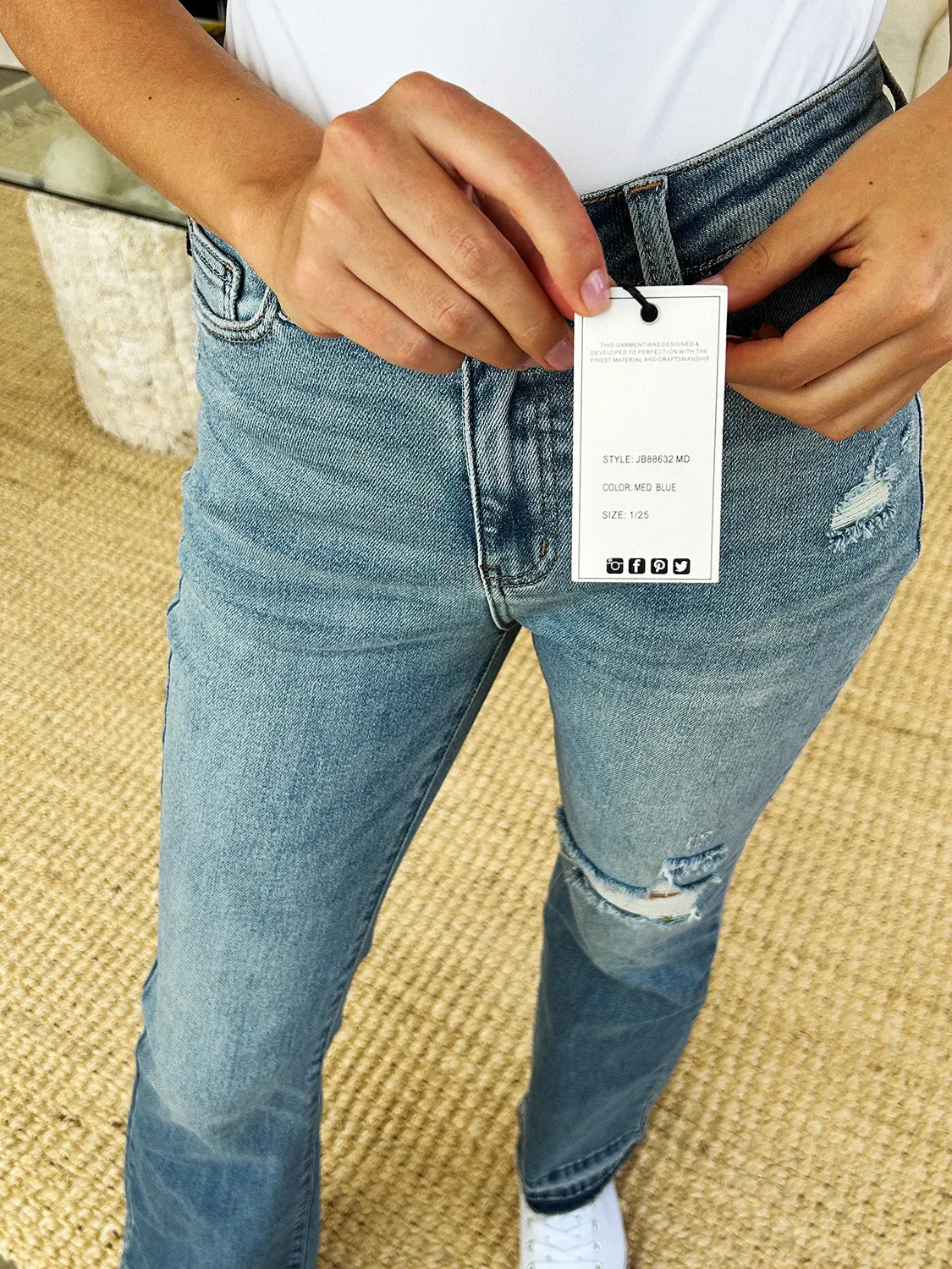 Online Judy Blue Full Size Mid Rise Destroyed Hem Distressed Jeans