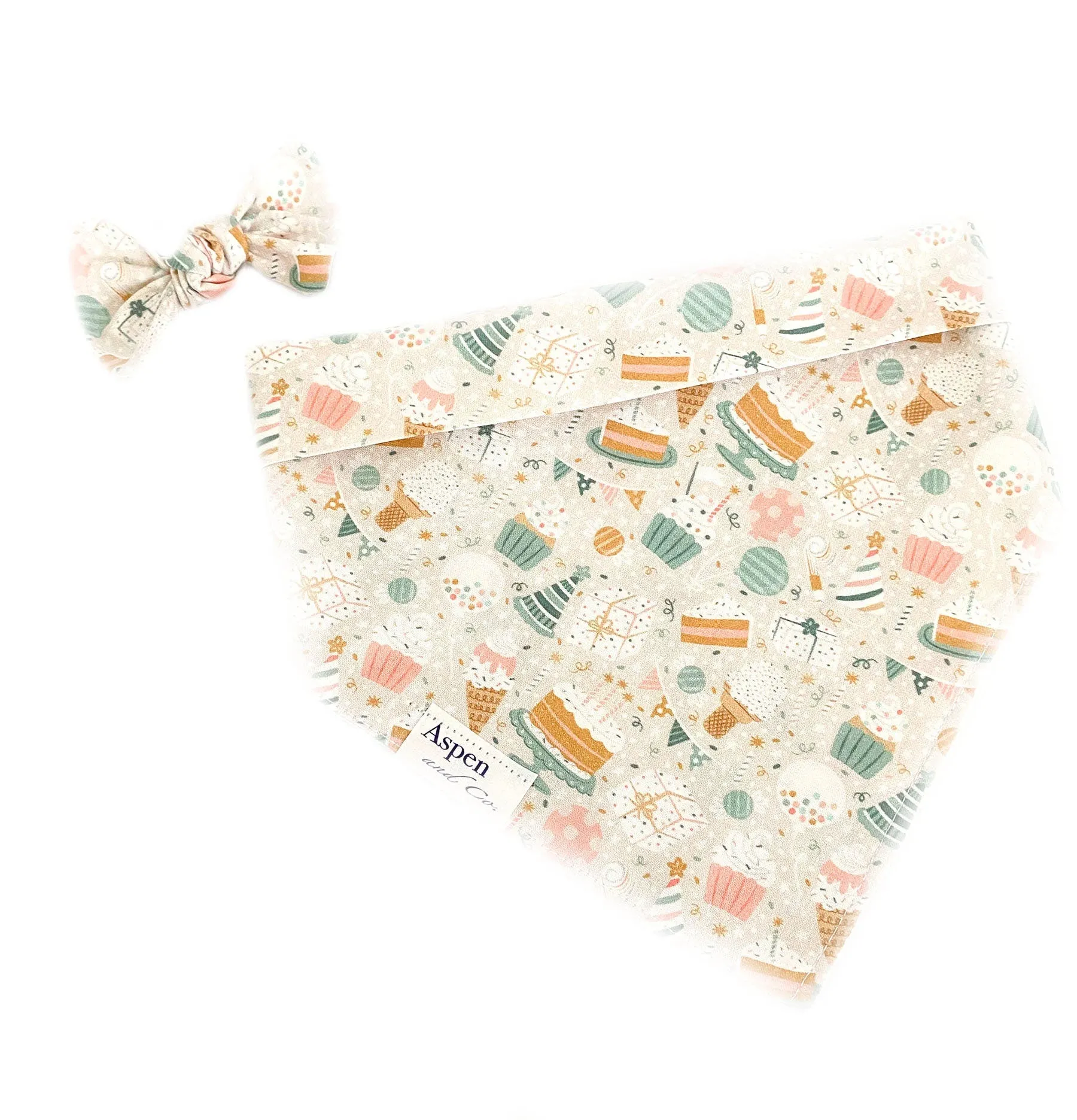 Paw'ty (Party) Dog Bandana- (Add on Embroidered Name Available)