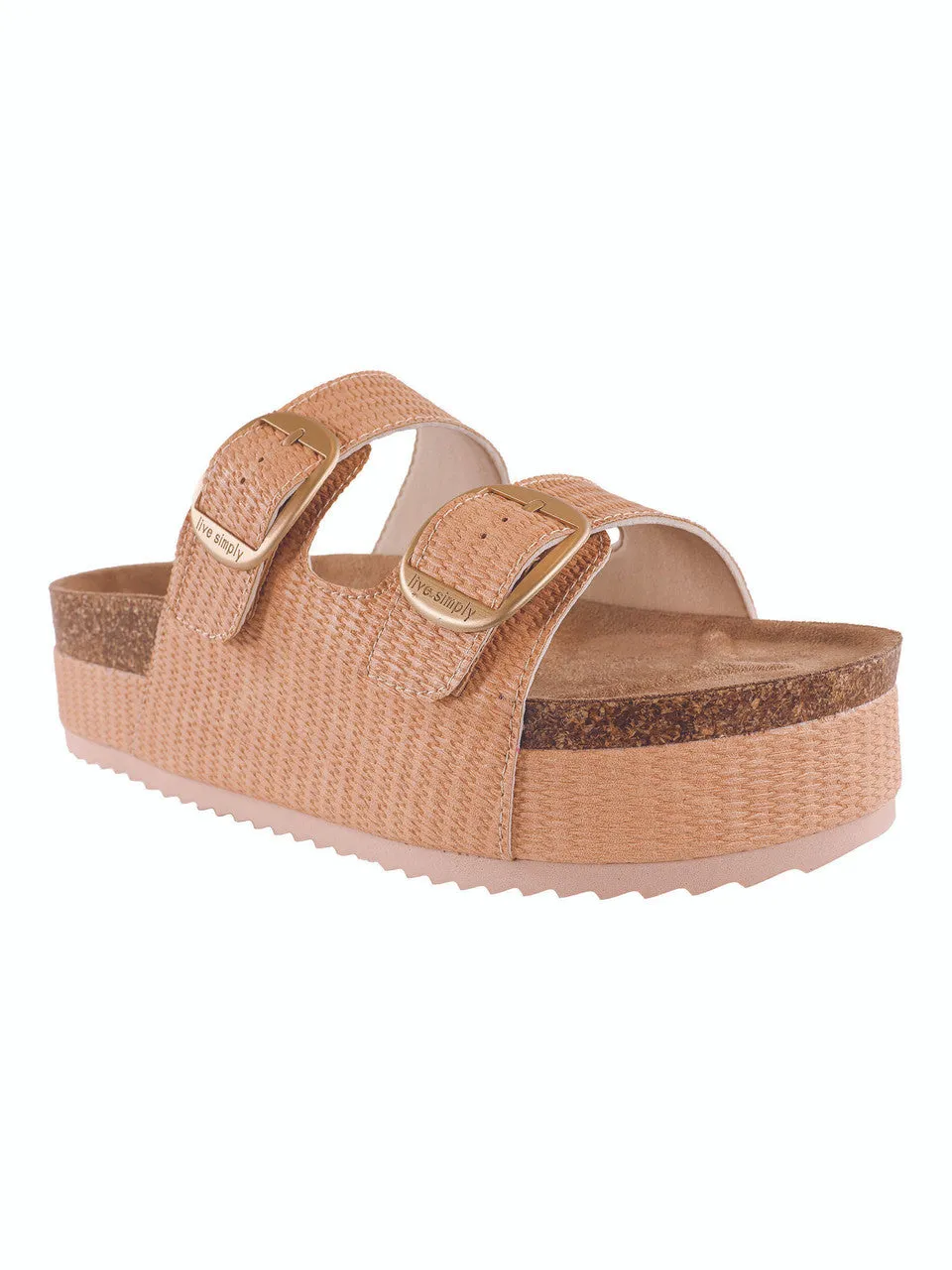 Platform Sandal in Beige