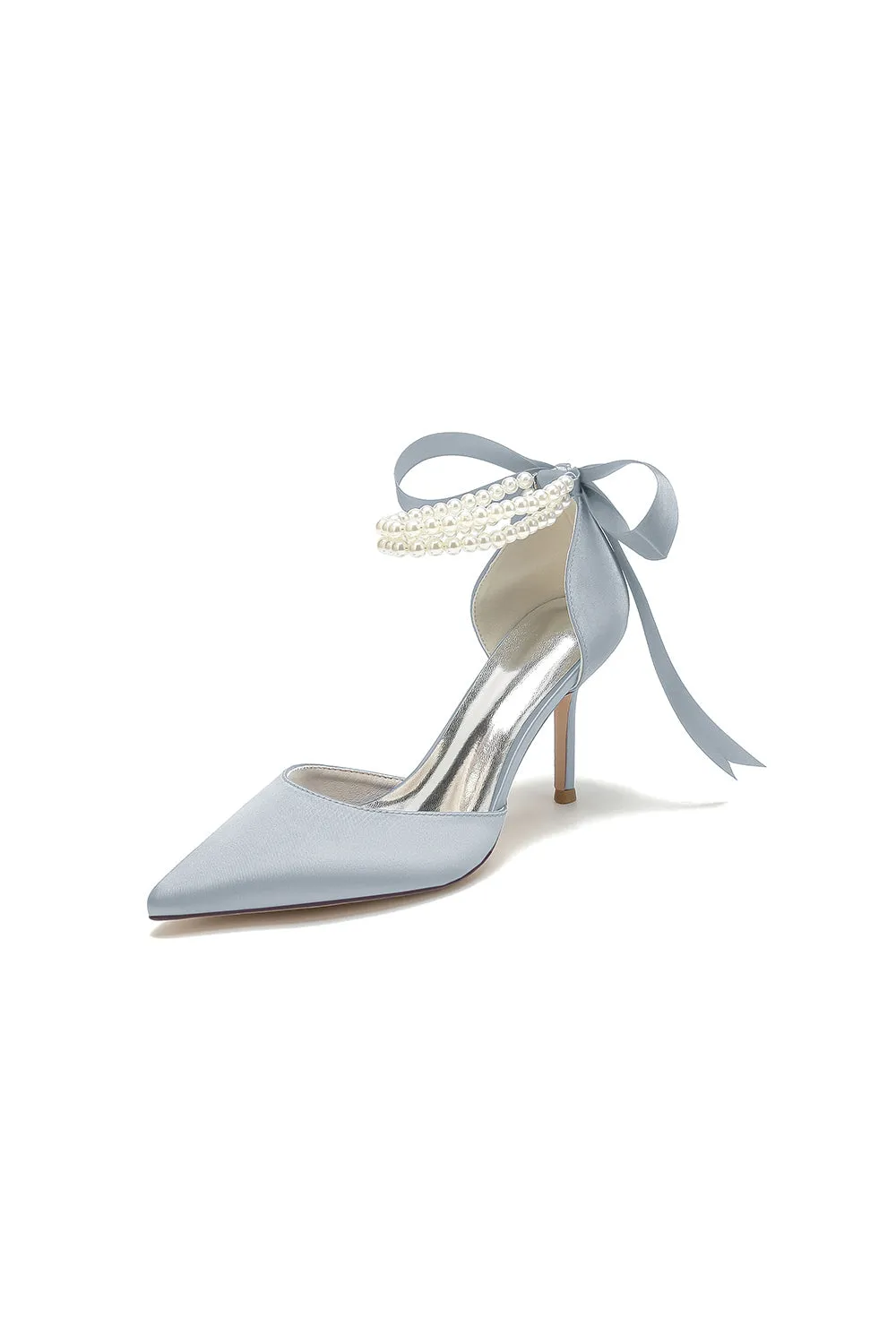 Pointed Toe Party Shoes with Ribbon Tie